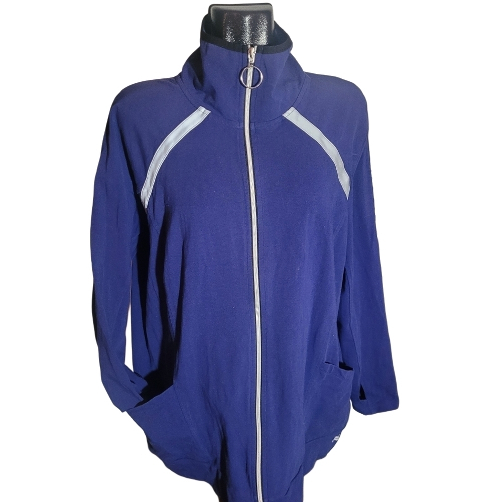 Nola Performance Jacket Blue Zippered Front 2X